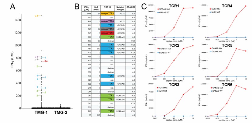 Detection of TCRs from one patient with melanoma (Lu et al., 2021)