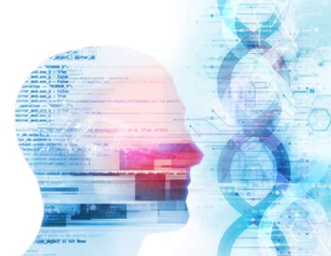 Human DNA strand and men.