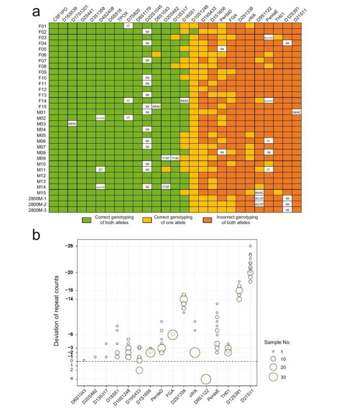 Genotyping of autosomal STRs based on MinION sequencing.