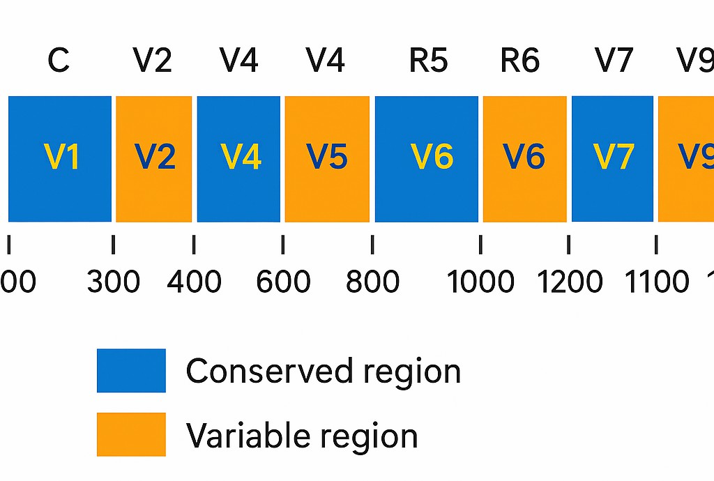 Graphic representation of bacterial 16S rRNA gene
