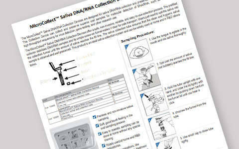 MicroCollectTM Saliva DNA/RNA Collection Device User Instructions