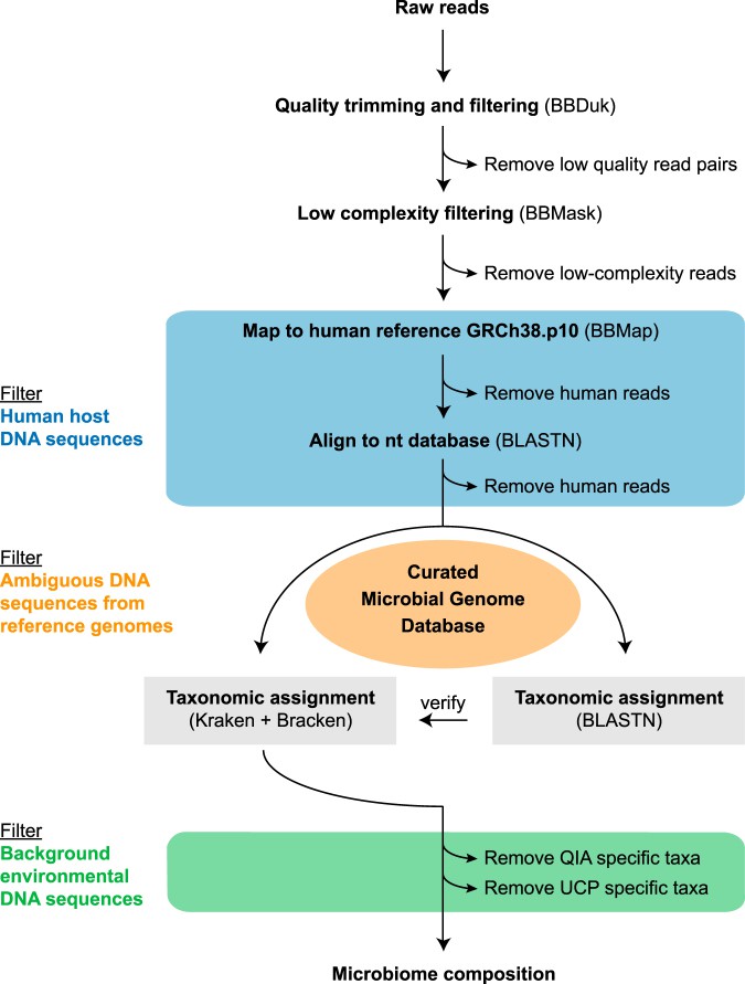 Workflow for metagenomic data analysis.