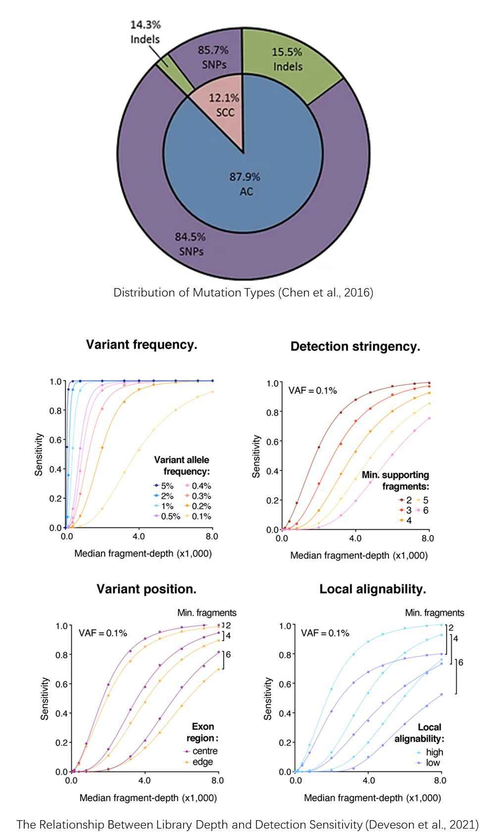 The ctDNA Sequencing Results Display Figure. (Chen et al., 2016; Deveson et al., 2021)